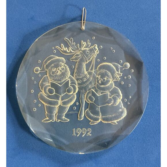 1992 Holiday Treasures Collectors Ornament Acrylic Santa Mrs. Claus Rudolph - Picture 2 of 11